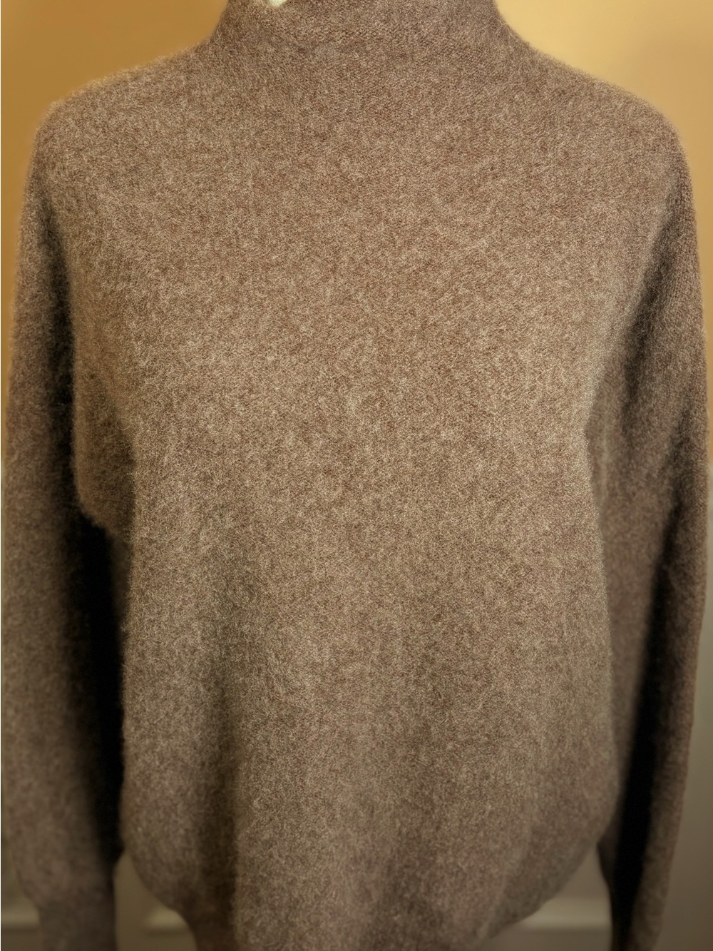🤎 MAGASCHONI 100% Cashmere Turtleneck Sweater Large Taupe Brown